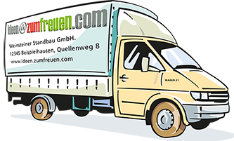 mit Firmenfahrzeugen für Onlineangebote werben